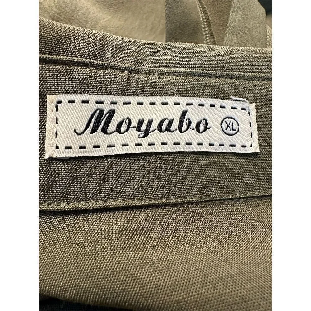 Moyabo Women's Sleeveless Collared Blouse w/ Front Zip & Pockets Green Size XL - Picture 6 of 7